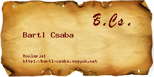 Bartl Csaba névjegykártya
